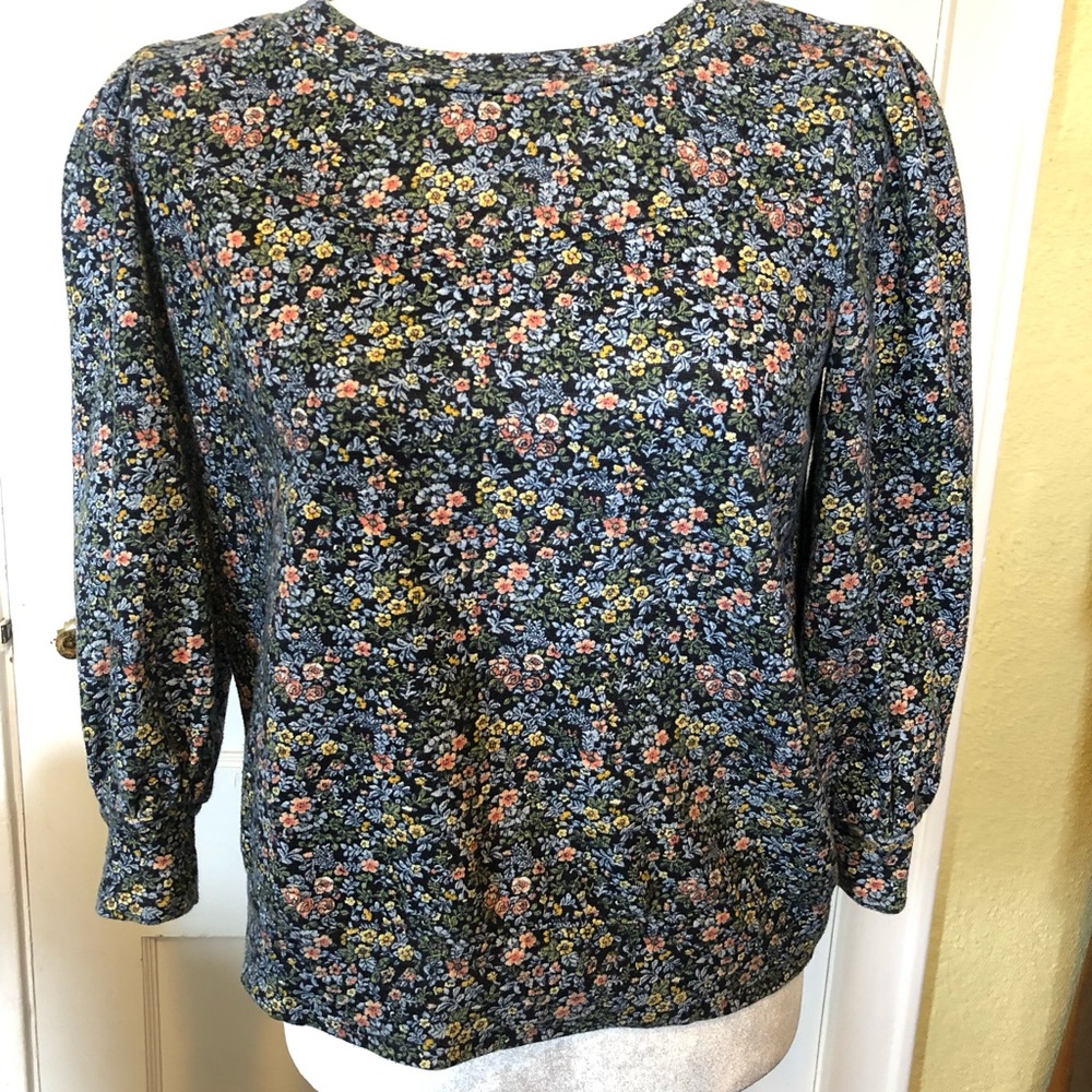 LOFT 3/4 Sleeve Floral Print Women's Top